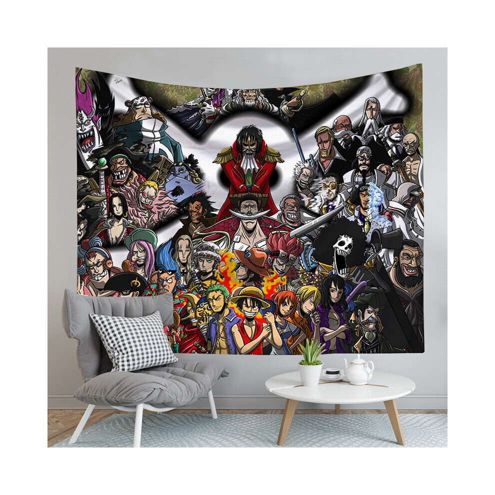 (Luffy, 200*150cm) One Piece Tapestry Wall Background Cloth Hanging Bedroom Cartoon Decor Wall