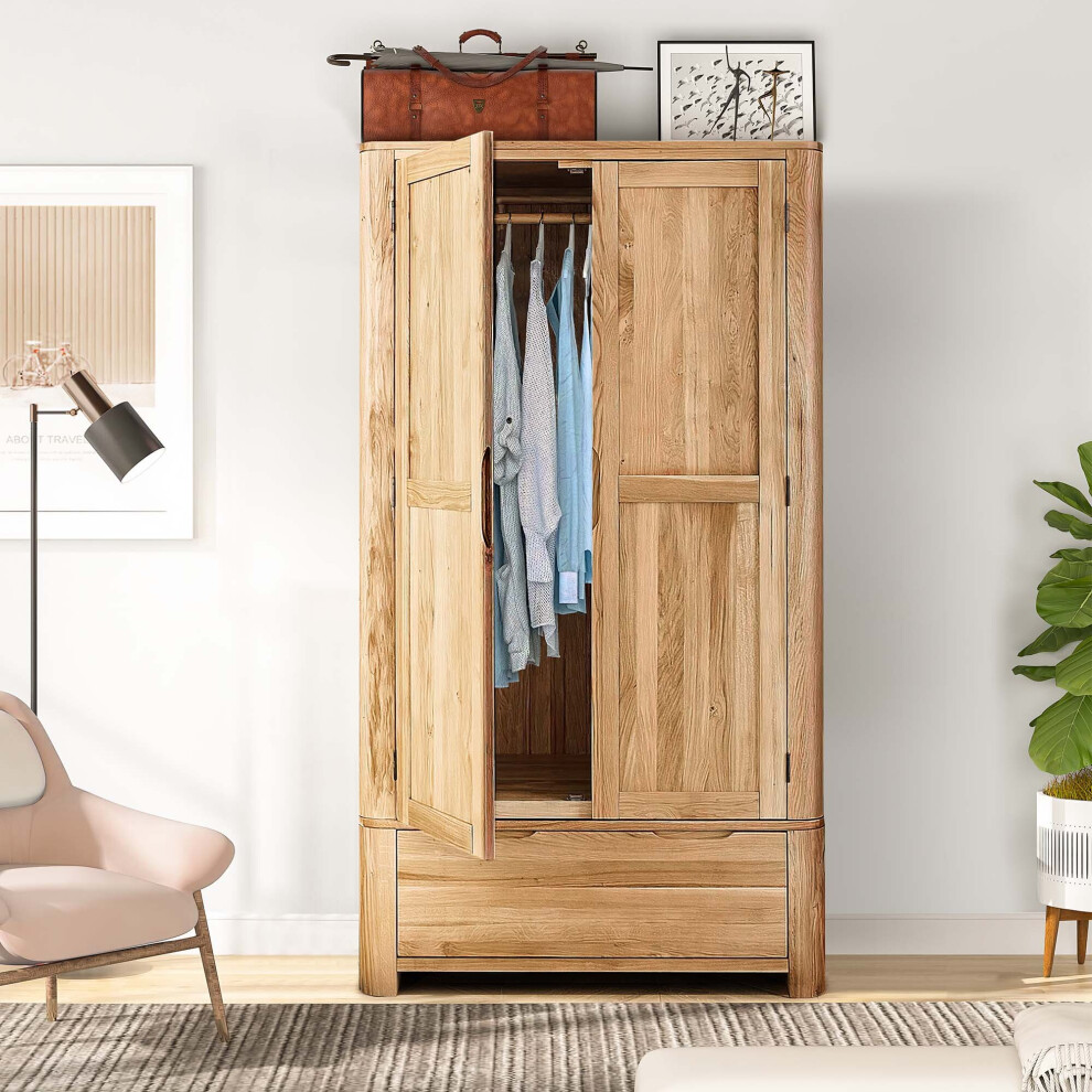 (Wardrobe Only) Bedroom Furniture Trio Set Oak Effect
