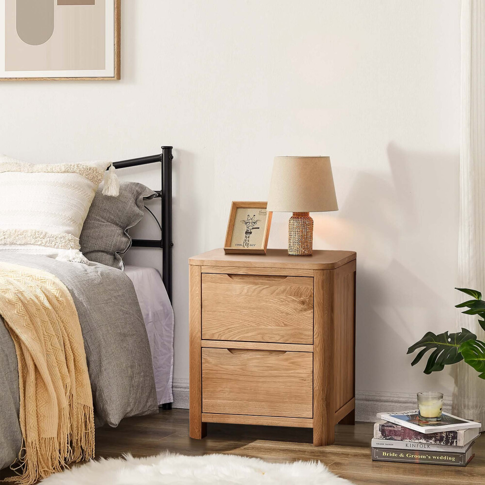 (Bedside Only) Bedroom Furniture Trio Set Oak Effect