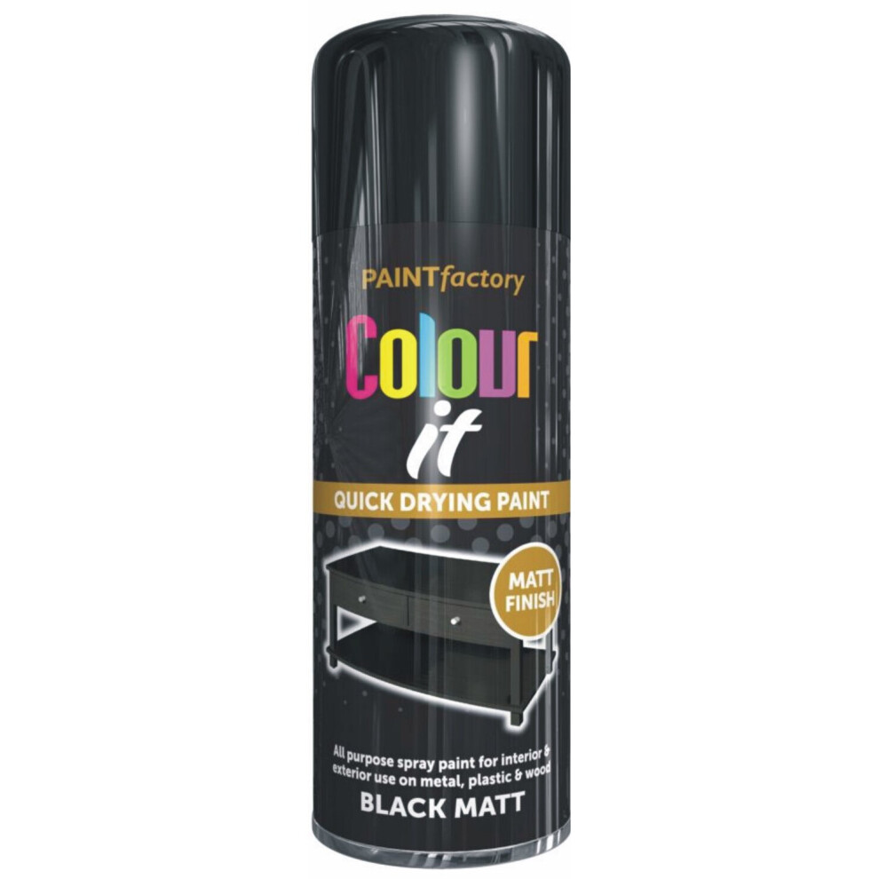 400ml Primer Matt Finish Black Spray Paint Aerosol Wood Metal Plastic