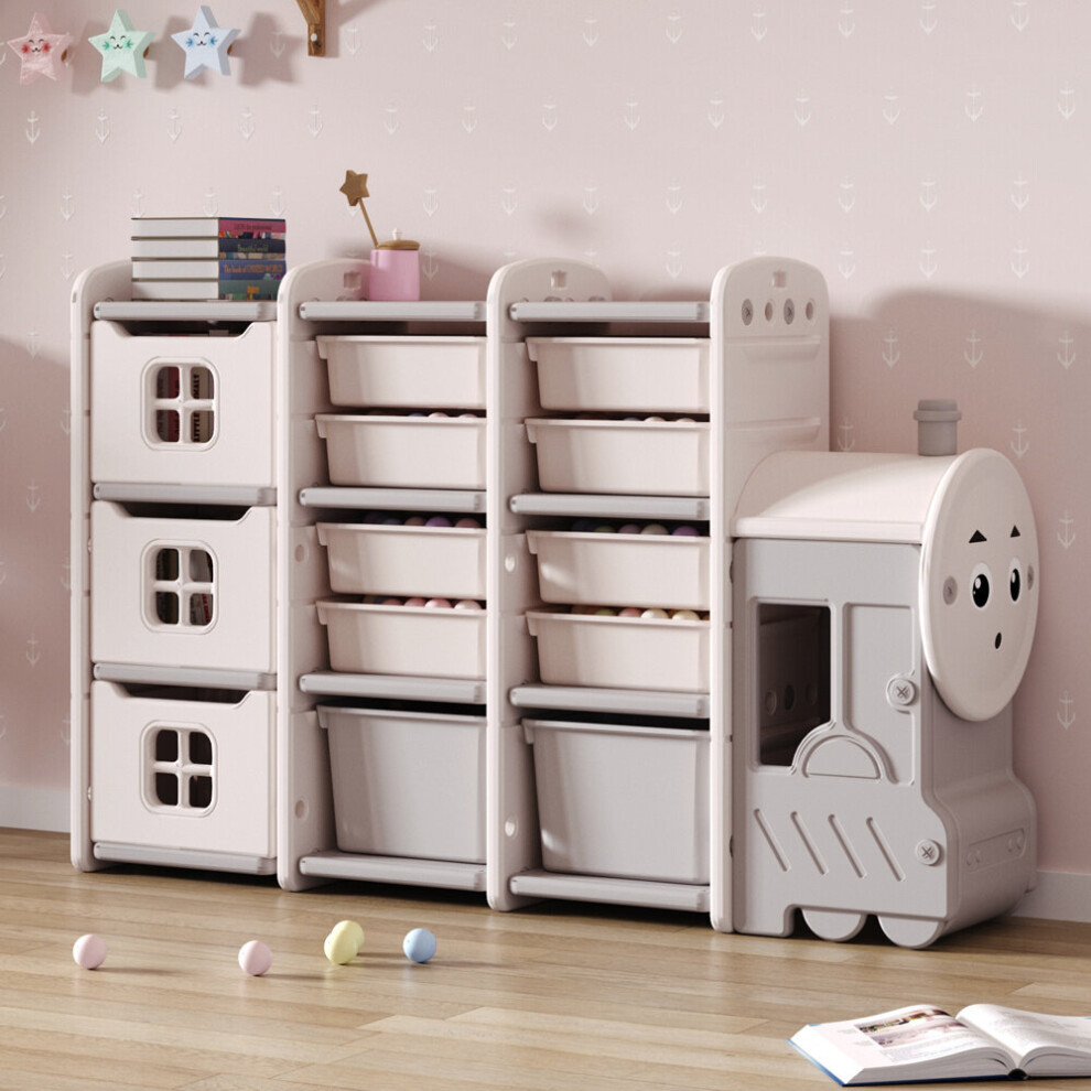 Kids Toys Storage Organizer Rack Floor Standing Train