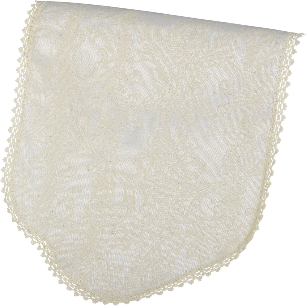 (Single Chair Back) Cream Jacquard Damask Furniture Cover Antimacassar