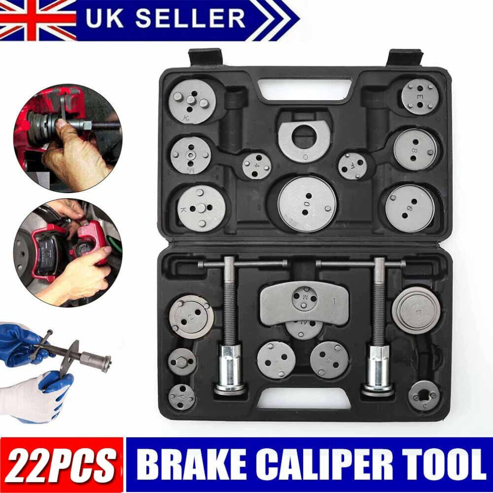22Pcs Disc Brake Caliper Wind Back Tool Kit Piston Pad Compressor Rewind Tool 097326013890