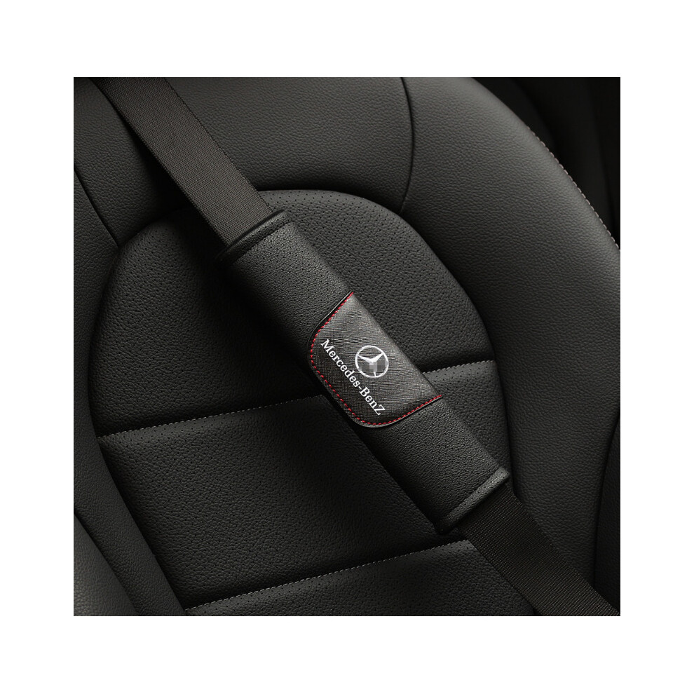 2Pcs Car Seat Belt Shoulder Cushion Cover Fit For Mercedes-Benz Black 5601103436342