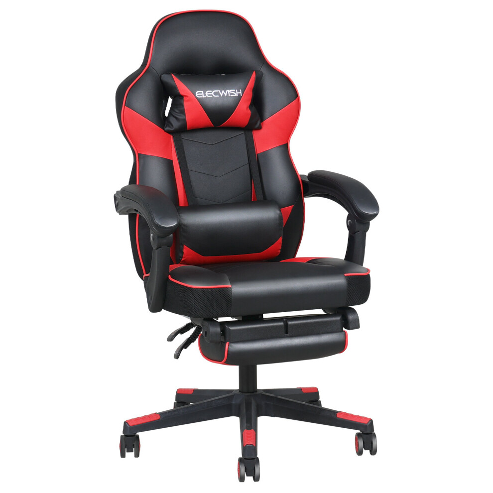(Red with massage) Executive Computer Gaming Chair Office Recliner UK