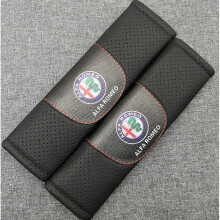 2Pcs Black Color Car Seat Belt Shoulder Cover Fit For Alfa Romeo Car