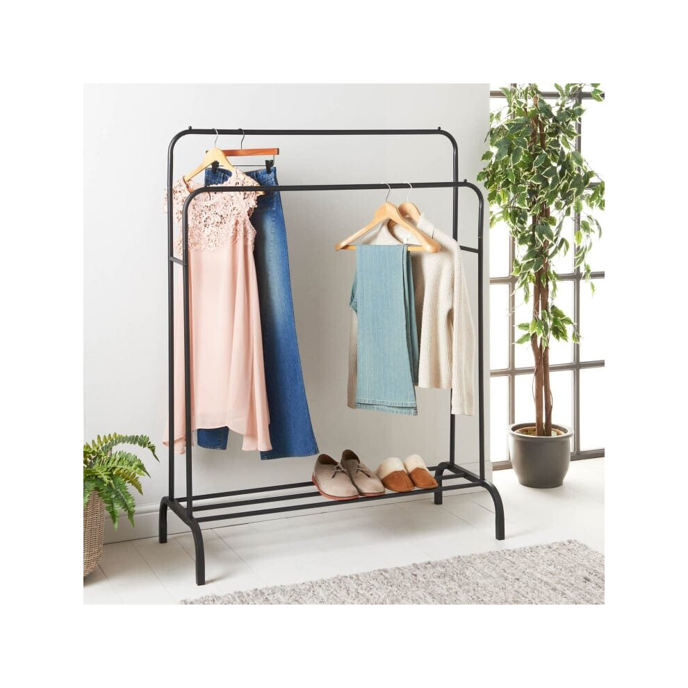 Spaceways Double Garment Rail with Rack to hang up your clothes