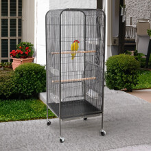 Large Bird Cage Parrot Cage Budgie Canary Play Stand with 4 Wheels