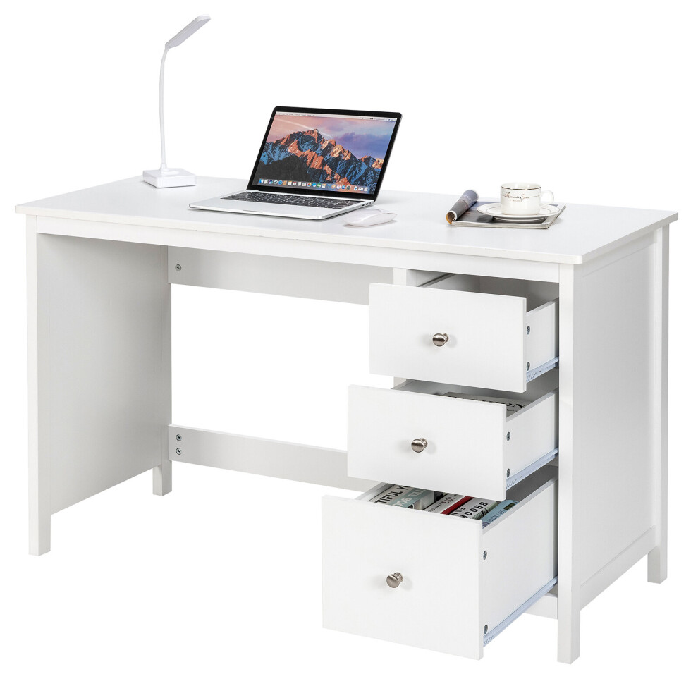 Modern Computer Desk Wood PC Laptop Table Writing Workstation3 Drawers