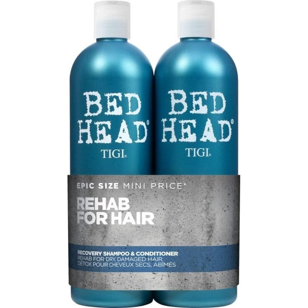 Bed Head by TIGI Recovery Moisturising Shampoo and Conditioner Set Ideal for Dry Damaged Hair  2x750 ml