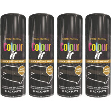 4x400ml Black Matt finish Spray Paint Wood Plastic