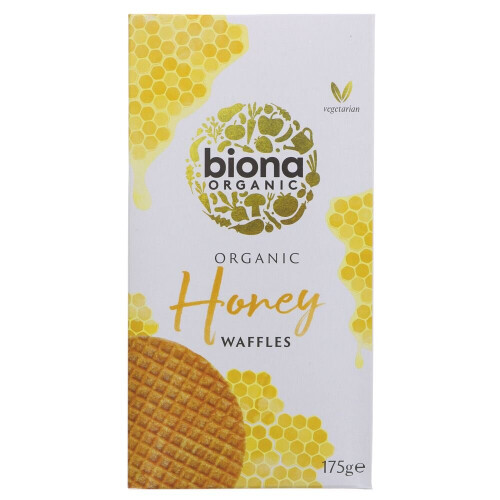 Biona Honey Waffles 175g  ( pack of 12 ) 1