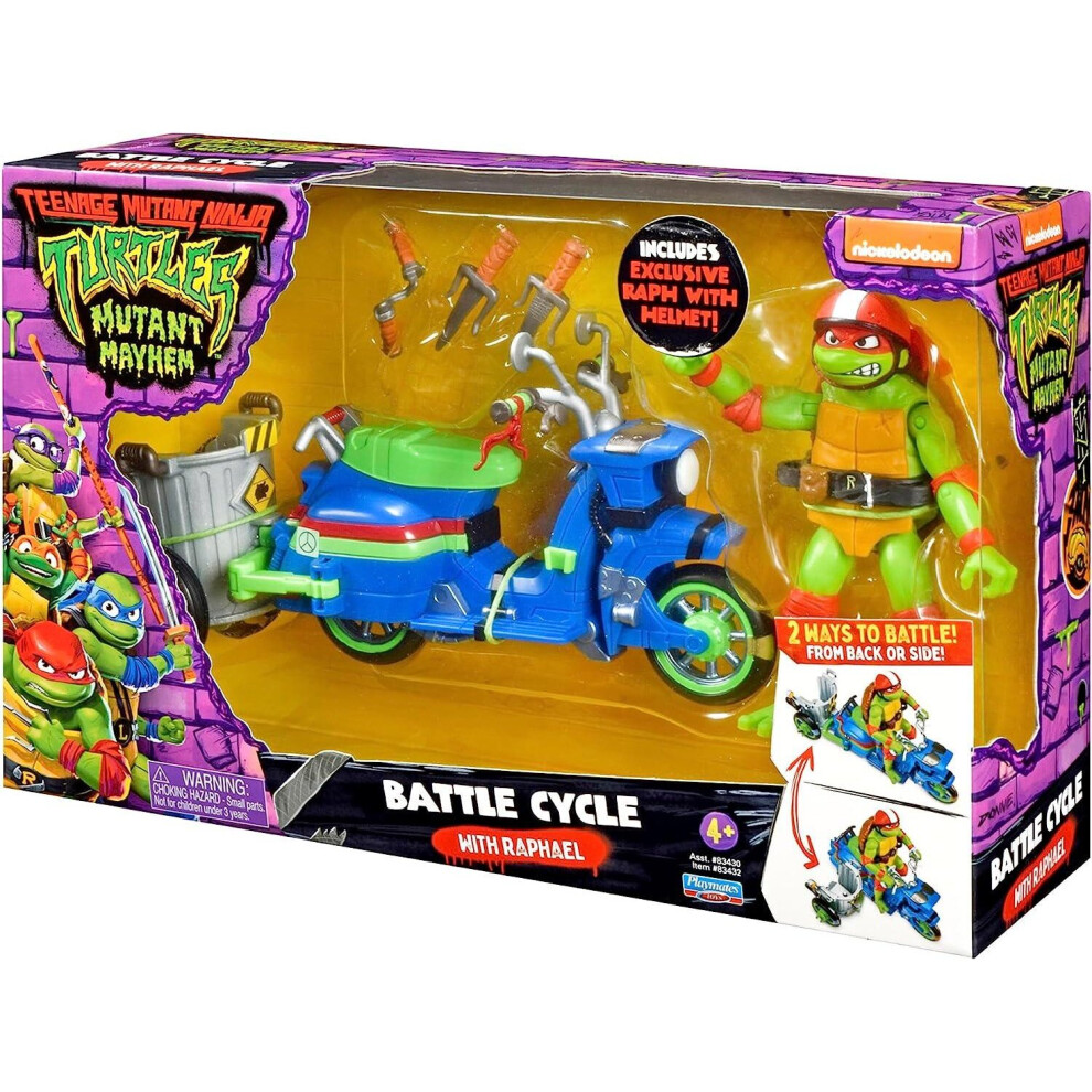 Teenage Mutant Ninja Turtles Mutant Mayhem Battle Cycle with Exclusive Raphael Figure