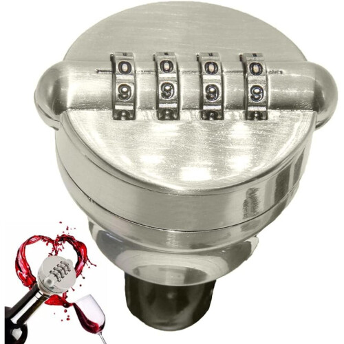 Wine Bottle Lock - Password Code Digital Lock - Cap Stopper for Wine Whiskey Liquor