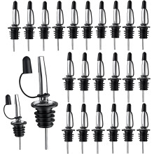 24-Pack Wine Pourers with Cone Spouts and Rubber Lids