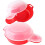 Set of 2 Microwave Egg Cooker, Egg Burger Omelet Maker Cooking Tools (Red and Clear) 2