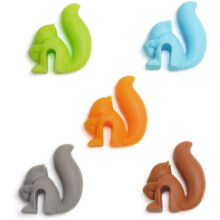 5-Pack Silicone Wine Glass Charms Tea Bag Holder Identification Sign
