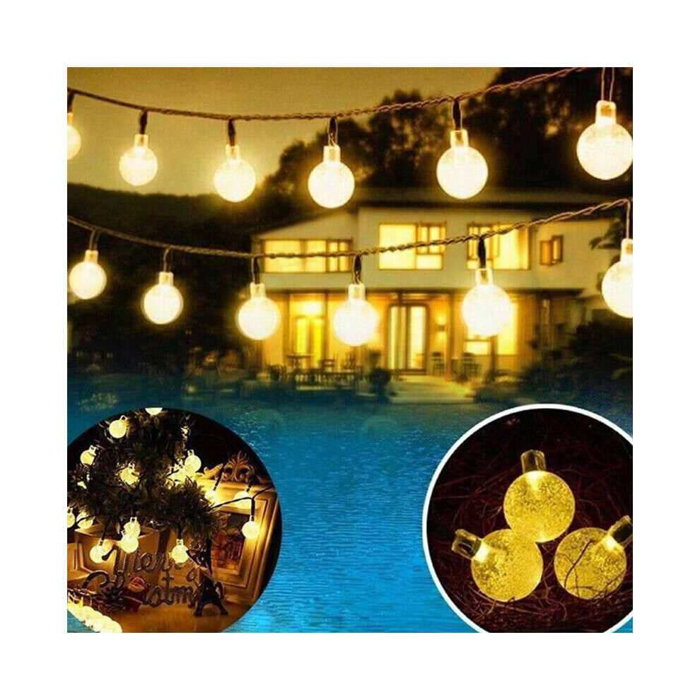 50 Led Solar Power Retro Warm White Bulb 10M Garden String Lights Outdoor