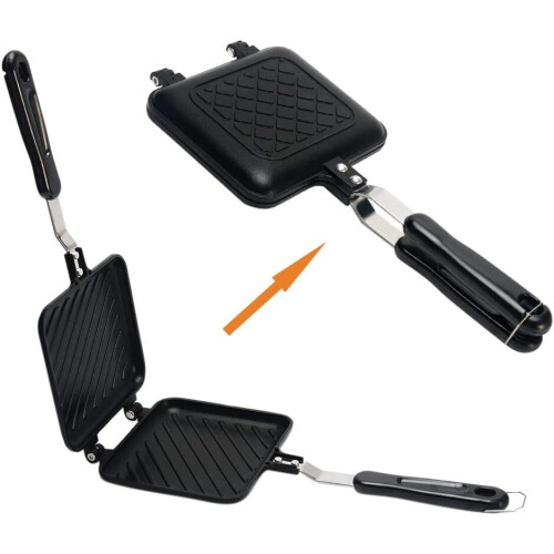 Toasted Sandwich Mini Waffle Maker Nonstick Double Sided Frying Pan 2