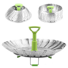 Steamer Stainless Steel Basket Folding Insert for Cooking Expandable (5.1" to 9")