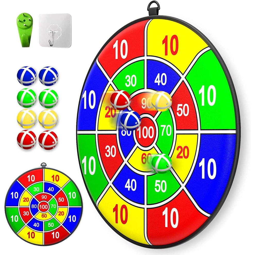 Children's Dart Board with 8 Sticky Balls Dart Board Set with Hooks