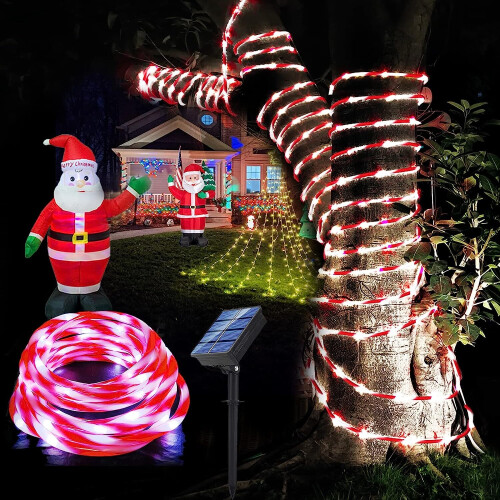 Solar Rope Lights 33ft 100LED Candy-Color Waterproof Twinkle Lights
