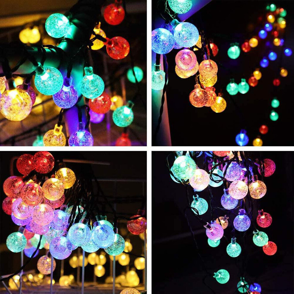 50 Led Solar Power Retro Multi Color Bulb 10M Garden String Lights Outdoor