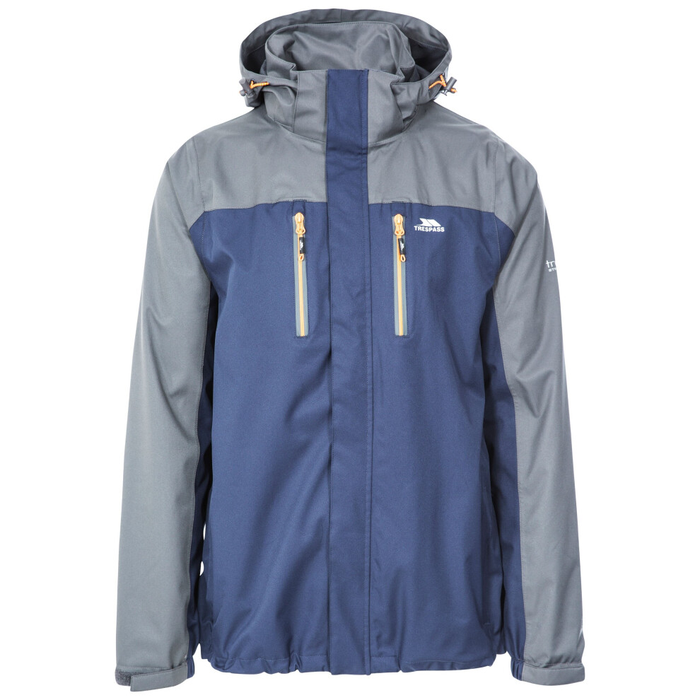 (S, Navy) Trespass Mens Waterproof Jacket Hooded Wooster