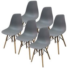 (6 Grey) Set 4/6 Kitchen Office Wooden Chairs Dining Room