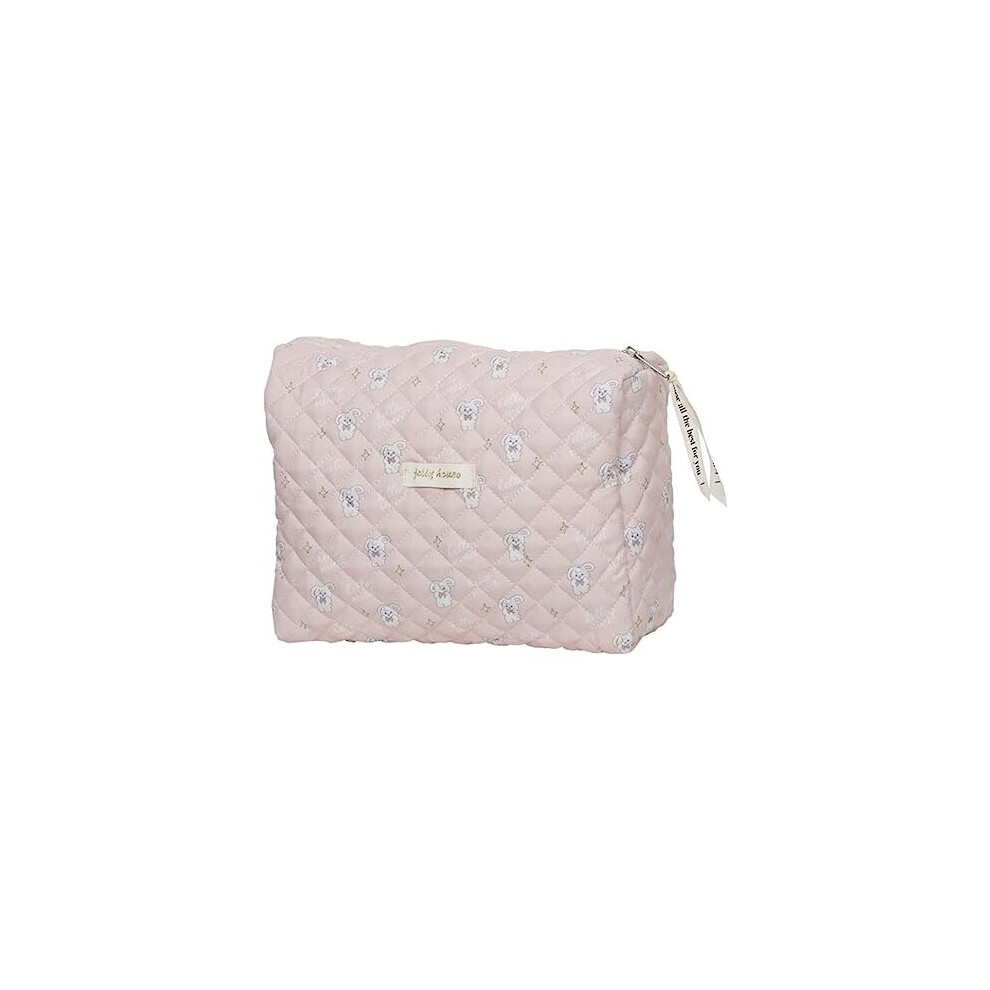 Tianfu Makeup Bag Cotton Travel Cosmetic Bag Cute Pouch Toiletry Bag Quilted Floral Organizer Bag Large Capacity Coquette Aesthetic Portable Storage Bag