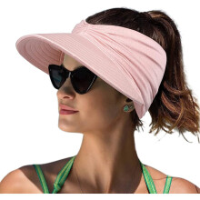 Sun Hat Women Sun Beach Visor Cap UV Protection with Wide Brim for Sports Beach Golf Hiking