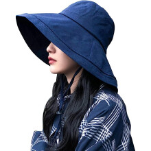 Wide Brim Bucket Hat - UPF50+ Protection Travel Beach Sun Hat with Semi-Rigid Adjustable Foldable Brim
