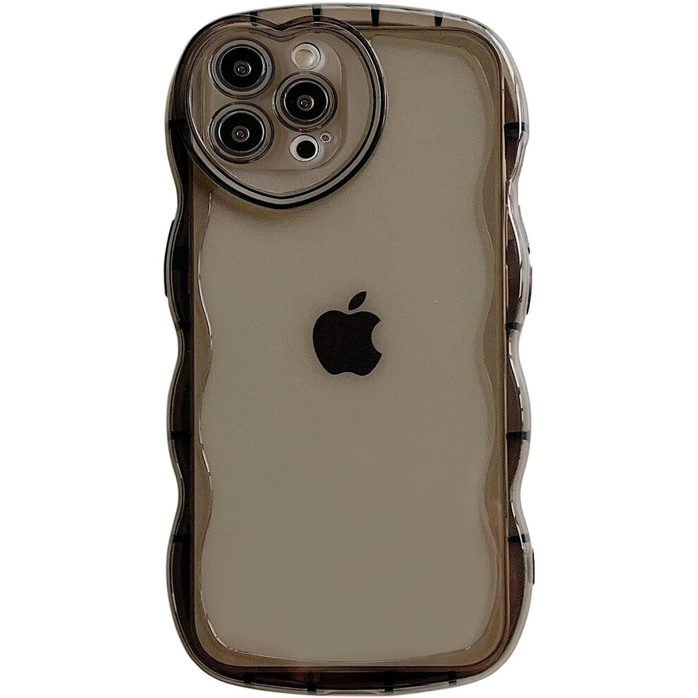 Iphone 13 Pro Max Case 6.7 Inch, Cute Clear Case With Love Camera Frame Wave Edge Clear Full Protection Soft Tpu Shockproof Case, Women, Black 7042558496075