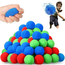 (48pcs) Water Bombs Set Splash Balls, Reusable Water Balloons Bombs, Plush Balls, Water Toy for Teenagers and Adults -12/24/36/48/60/72 pcs