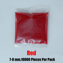 (Red, 1pack) 10,000PCS/1pack Water Bullet Gel Ball 7-8mm Multicolor for Gel Blaster 1/2/4/6/8Pack