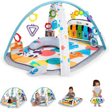 baby Einstein, 4-in-1 Kickin' Tunes and Language Discovery Play Gym with Piano, Mat with Detachable Activity Toys, Lights