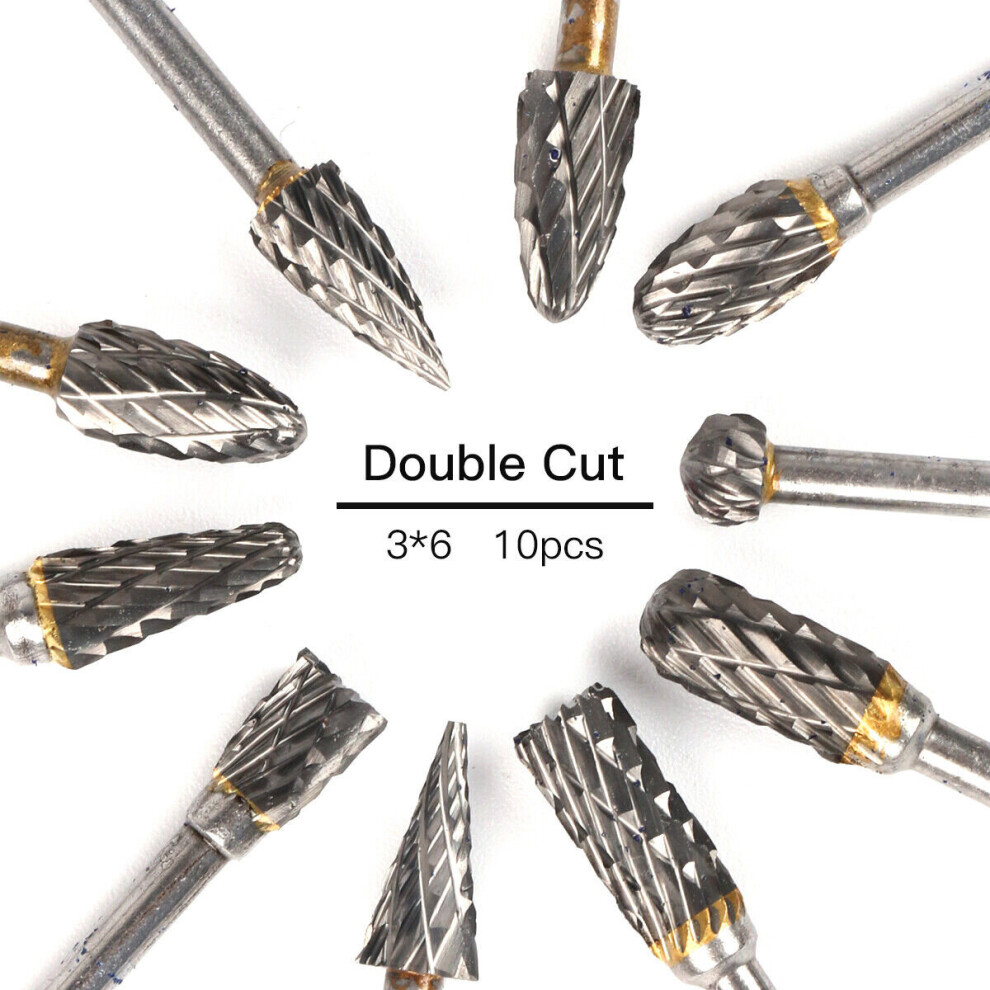 10Pcs Tungsten Steel Solid Carbide Burrs For Dremel Rotary Bit Accessories Kit 5061021761887