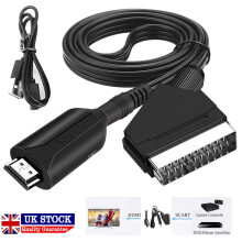 Portable Scart to HDMI Converter with Cable Video Audio Adapter for HD TV