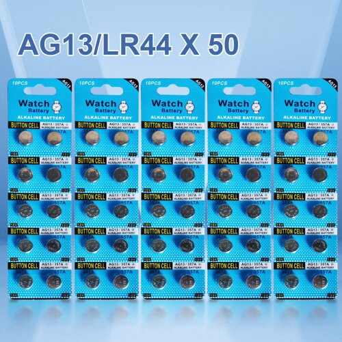 50X AG13 LR44 Button Cell Batteries A76 Alkaline Battery