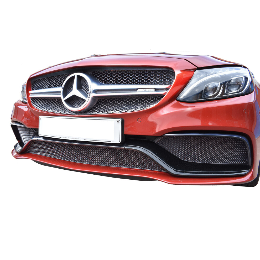 (Silver) Mercedes Amg C63 (W205) - Front Grille Set (2016 - 2018) Silver 5060468074420