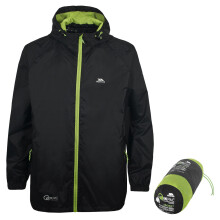 (M, Black) Trespass Adults Waterproof Jacket Packaway Qikpac