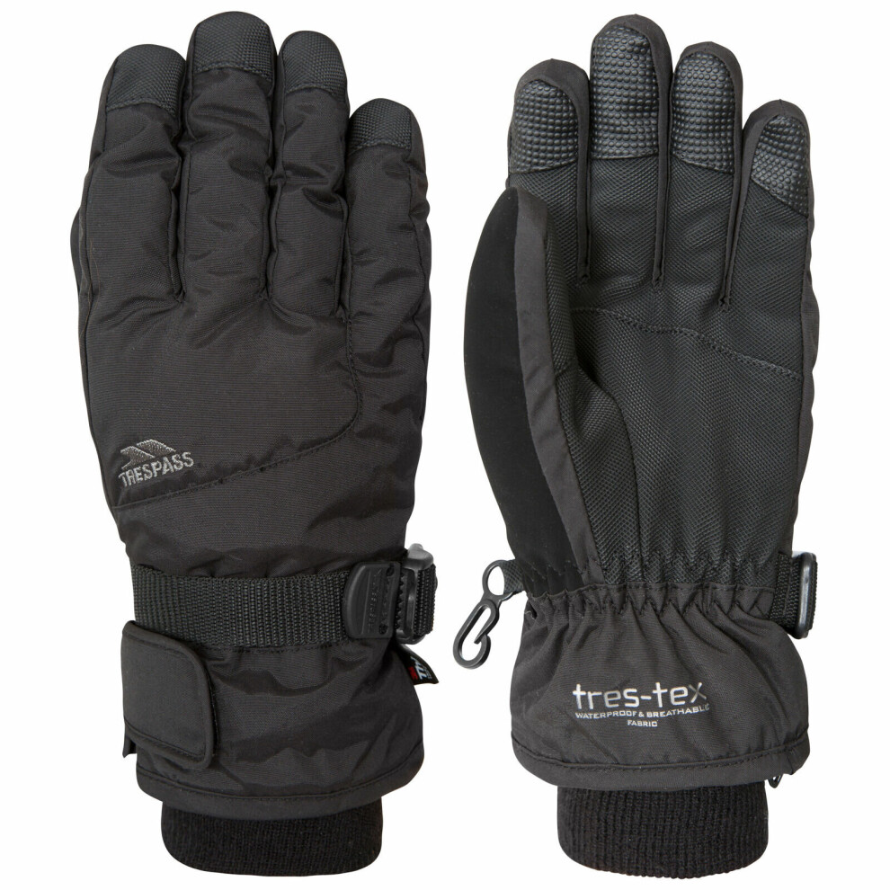 (8/10, Black) Trespass Kids Ski Gloves Insulated Ergon II