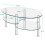 Costway 3-Tire Modern Oval Tea Table Side Table Tempered Glass Coffee Table 2