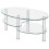 Costway 3-Tire Modern Oval Tea Table Side Table Tempered Glass Coffee Table 1