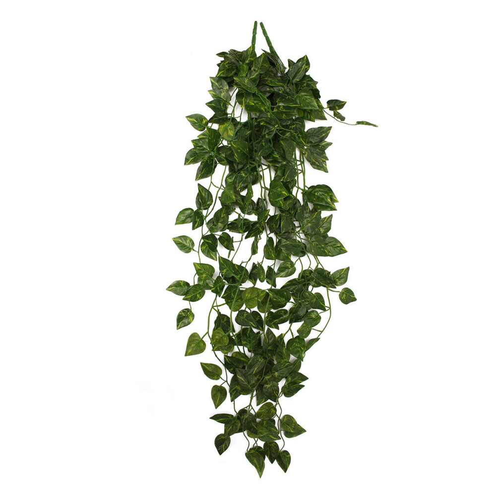 2 Bunch 4ft Artificial Silk Scindapsus Ivy Leaf Garland Plant Vine Foliage Garden Home Decorations