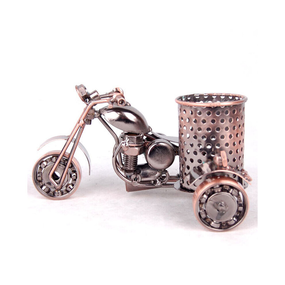(Bronze) 1 Piece Creative Motorcycle Model Pen Holder Metal Iron Crafts Office Ornaments Fashion Office Storeage Tool Furnishing Decorations-image-OPC-PBX2HNS-NEW