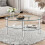 Costway 3-Tire Modern Oval Tea Table Side Table Tempered Glass Coffee Table 4