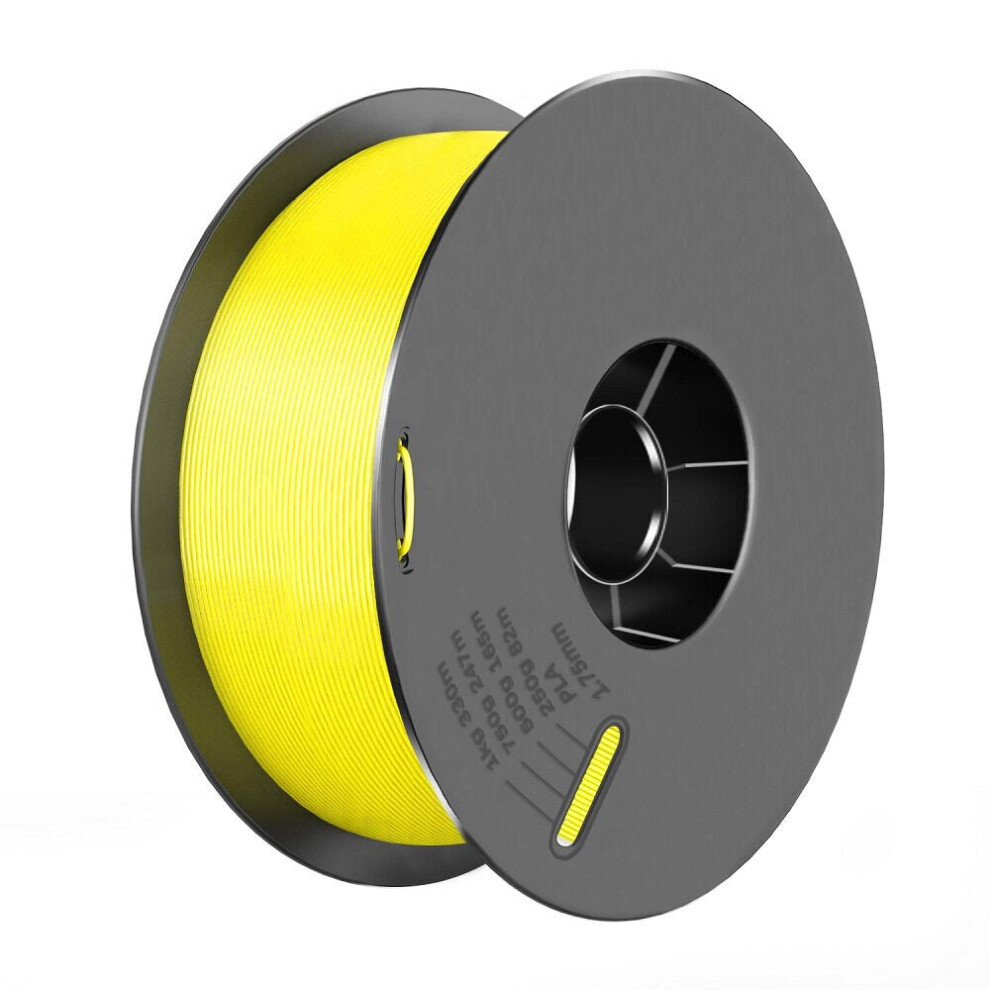 (Yellow) 1.75mm PLA Filament 1KG White/Black/Grey/Red/Blue/Yellow/Green/Orange 8 Color for 3D Printer