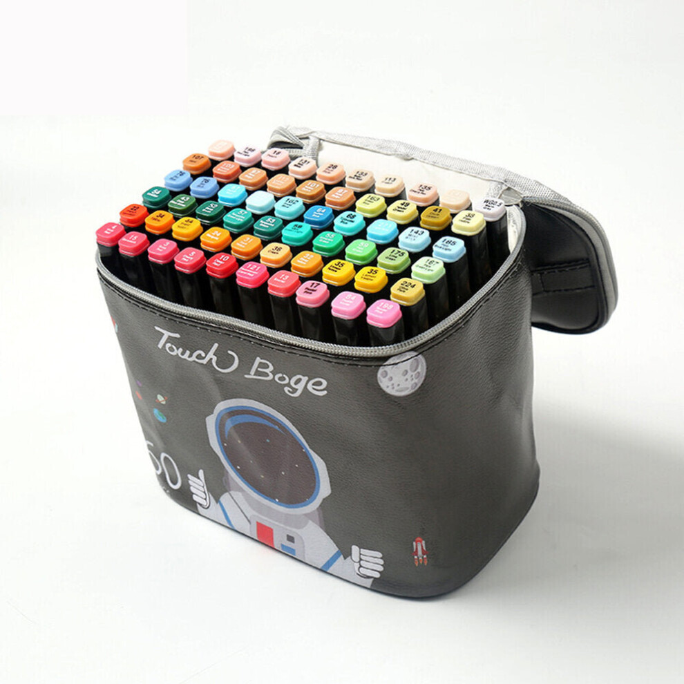 (60 Colors) Marker Pen Case Large Capacity Waterproof for Markers Organizer with Handle Zipper Stationary Storage Bag