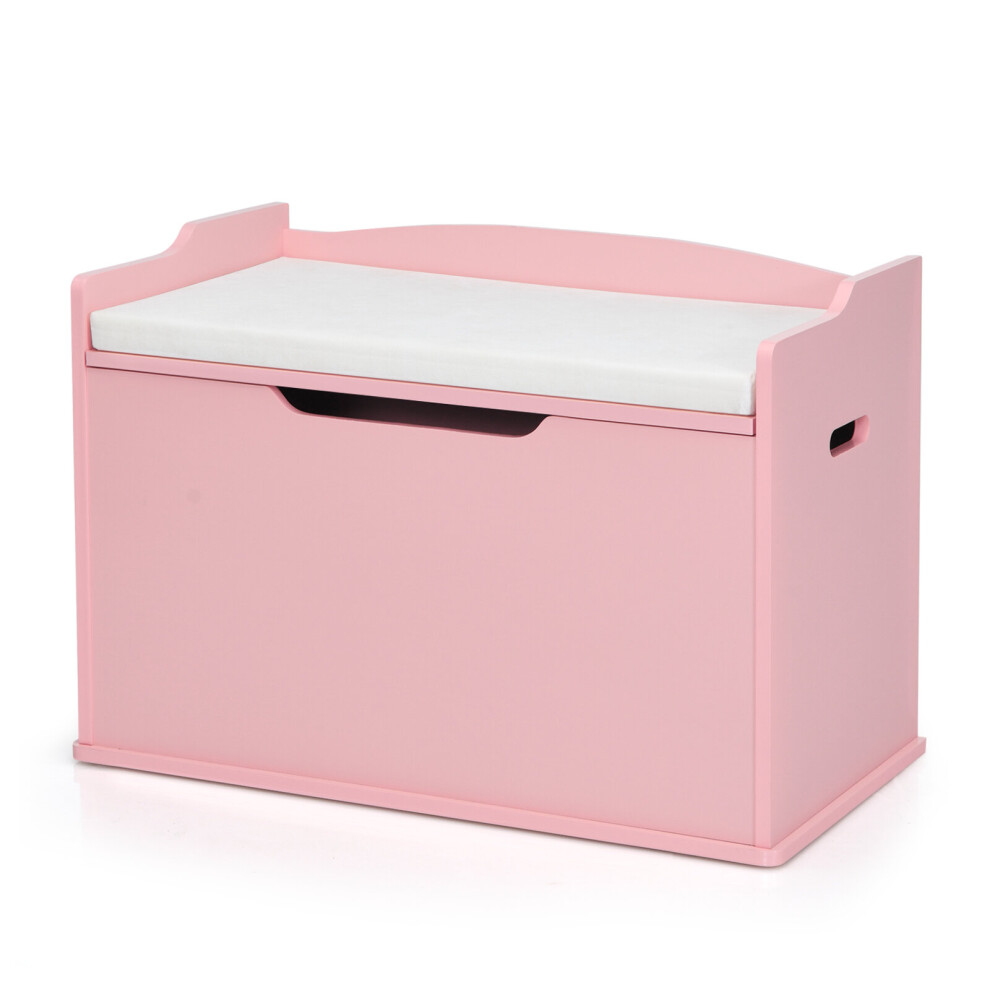 2-in-1 Modern Flip-top Storage Chest Wood Toy Box Bench Organiser Unit